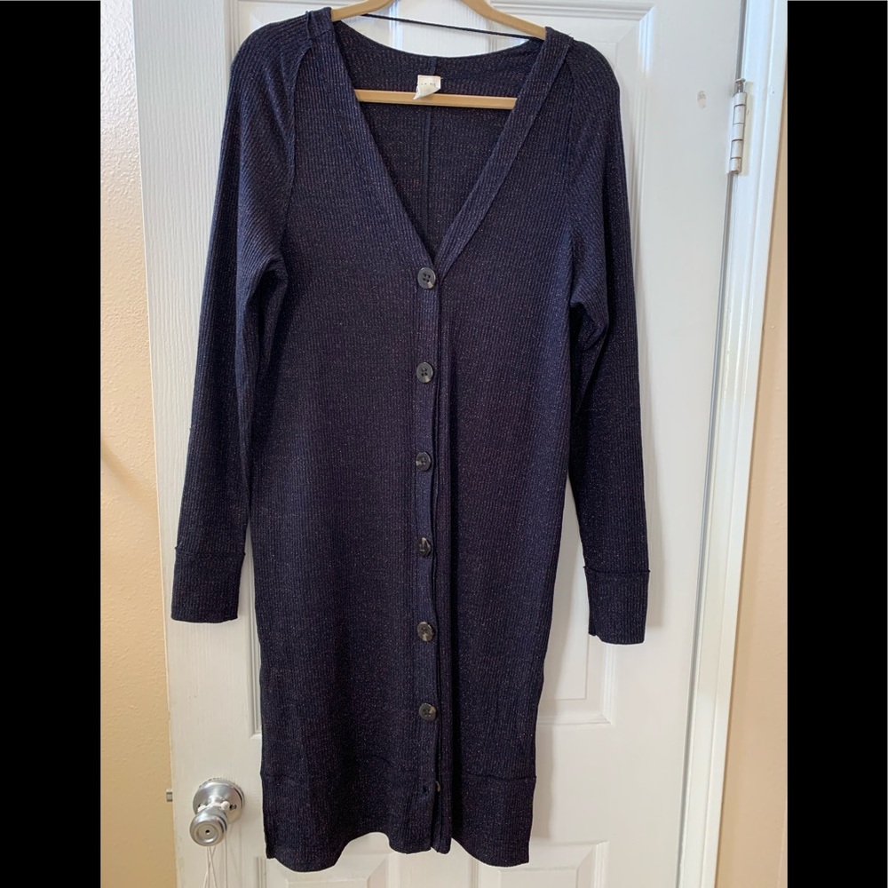 Free People midnight blue long cardigan